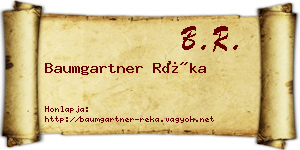 Baumgartner Réka névjegykártya